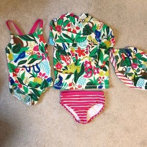 Boden Girls Swim Set- Jungle Print (5-6)
